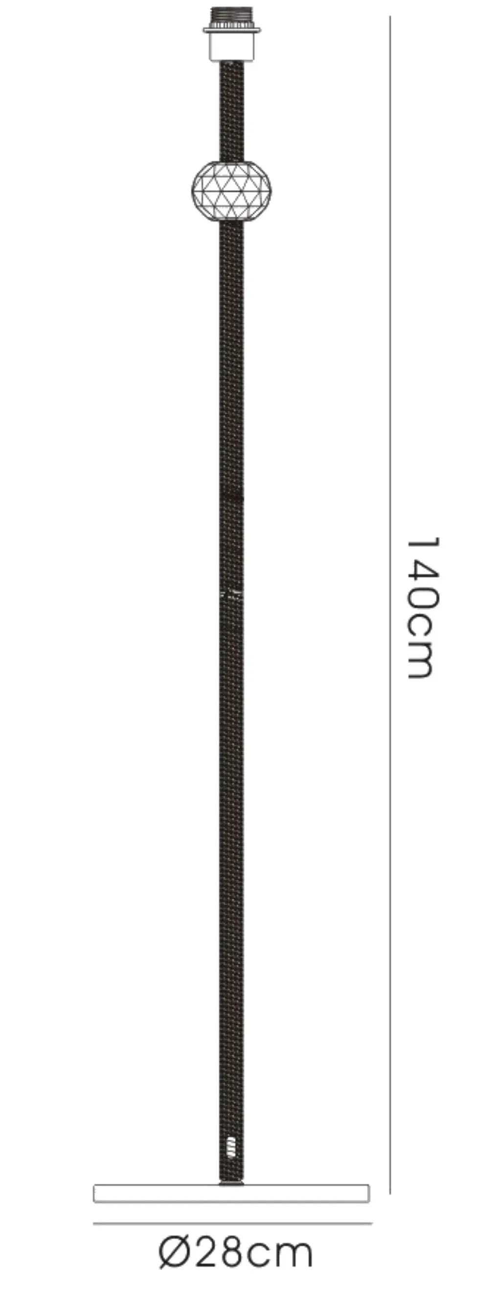 IL30620  Elena Crystal 140cm Floor Lamp 1 Light Without Shade Gold